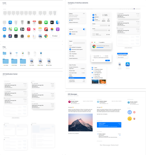 Free MacOS 11 Big Sur UI Kit
